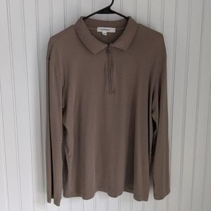 Quarter zip long sleeve polo